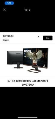BenQ 27'' 4K Monitor (EW2780U) With HDMI & USB-C connectivity, HDR