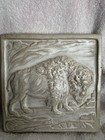 1 Ceramic Square Decorative Tile: Buffalo on a Plain - Whitewashed Clay Tile 6" — photo 2