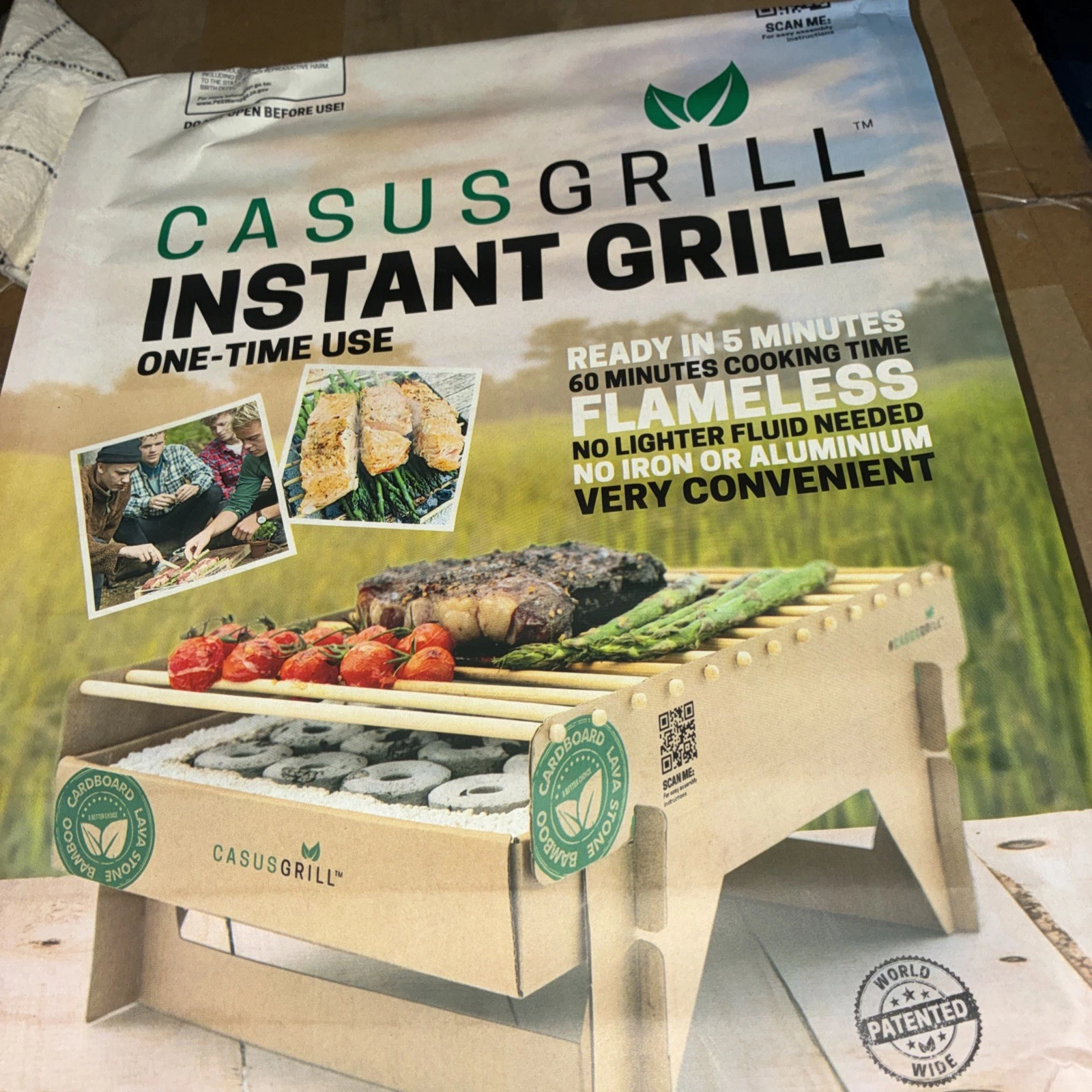 CasusGrill One-Time Use Biodegradable Instant Grill