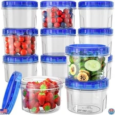 Freezer Storage Containers, [12 Pack-16 Oz] Airtight Plastic Food Storage