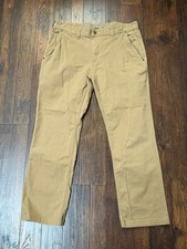 Eddie Bauer Canvas Utility Pants Mens 35x29 Khaki Straight Leg Workwear Hiking