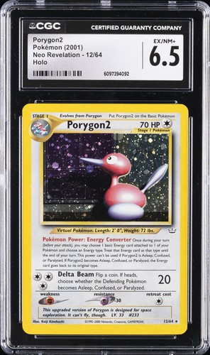 2001 POKÉMON NEO REVELATION HOLO #12/64 PORYGON2 CGC 6.5