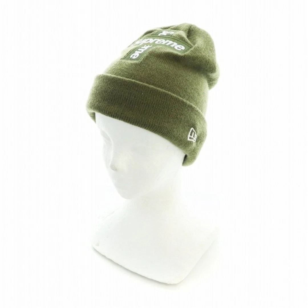 Supreme 20AW New Era Cross Box Logo bonnet tricot chapeau kaki d'occasion c6a67bb969d99