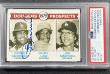 DODGERS 1979 PROSPECT PEDRO GUERRERO LAW SIMPSON PSA 1.5 TOPPS #719 DNA 10 AUTO