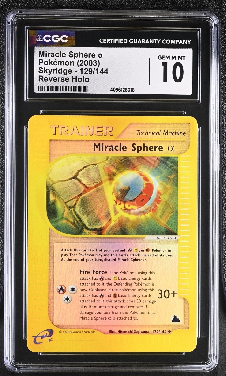 Pokémon Miracle Sphere 2003 Skyridge 129/144 Reverse Holo CGC 10