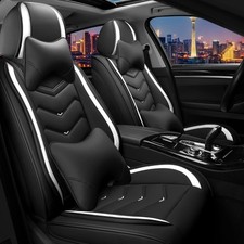 Car Seat Covers Ford Escape 2001-2026 Luxury Nappa Leather 2 Seats Black White