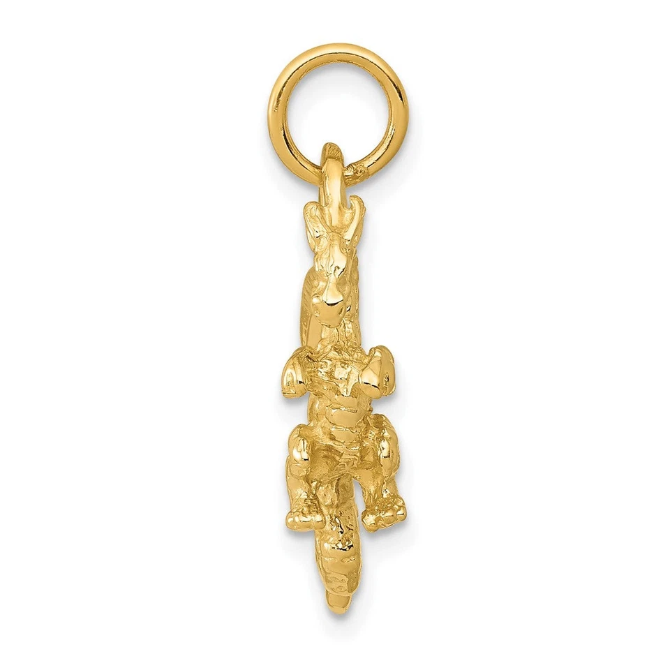 10K Yellow Gold Solid Polished 3-Dimensional Dragon Charm - Image 2 of 4