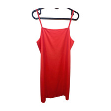 Womens Strappy Camisole Midi Dress Sleeveless orange Slip Dress