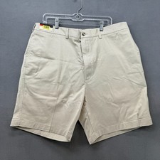 Roundtree Yorke Chino Shorts Mens 40 Khaki Beige Classic Fit Flat Front NWT