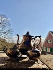 service tee viktorianisch versilbert kanne zwei dosen 