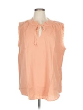 GiGio Women Pink Sleeveless Blouse 1X Plus