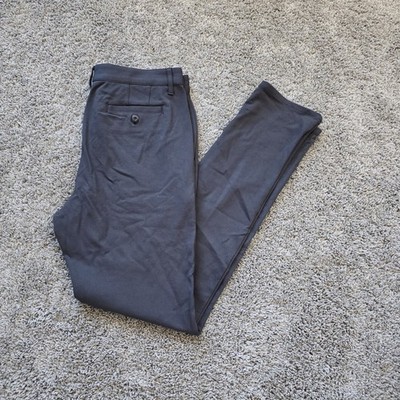 BUGATCHI Performance JERSEY Stretch Pants Men's 31x33 Asphalt Gray NYLON Rayon