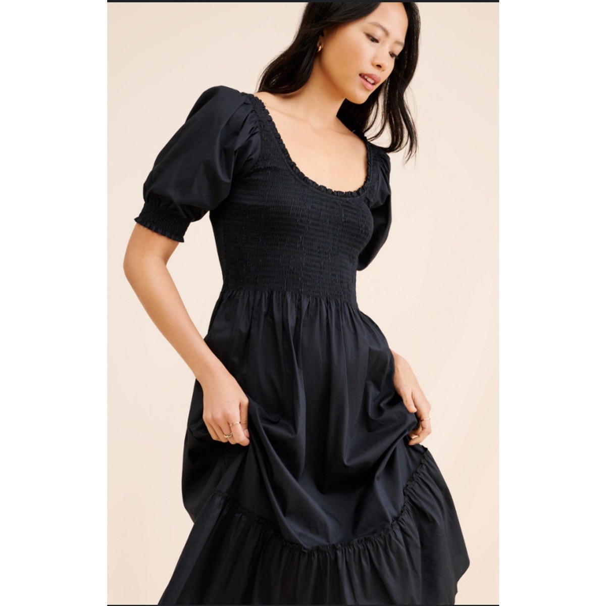 NWT Hill House Louisa Nap Dress Size Small Size Black Milkmaid | eBay