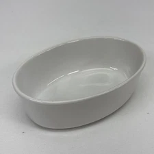 Temp-Tations Ovenware Stoneware 7" x 5" Oval Mini Baking Dish WHITE MINT