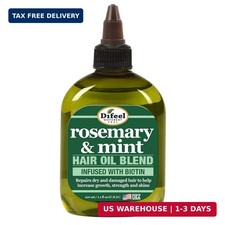 Difeel Rosemary and Mint Hair Oil Blend with Biotin 7.1 Ounce - Strengthening Sc