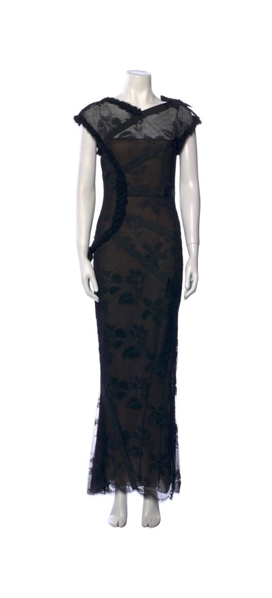 long sleeve floor length black lace dress Black Tulle Long Sleeves Boho Wedding Dresses With Lace Appliques, MW1049 main image 0