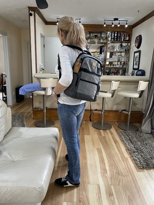 NEW Tumi HEDRICK Deluxe Brief Pack Ballistic Nylon Backpack - GRAY/ TAN