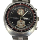 SEIKO 6138-0011 UFO Automatic Chronograph Watch Vintage Men's Black Dial