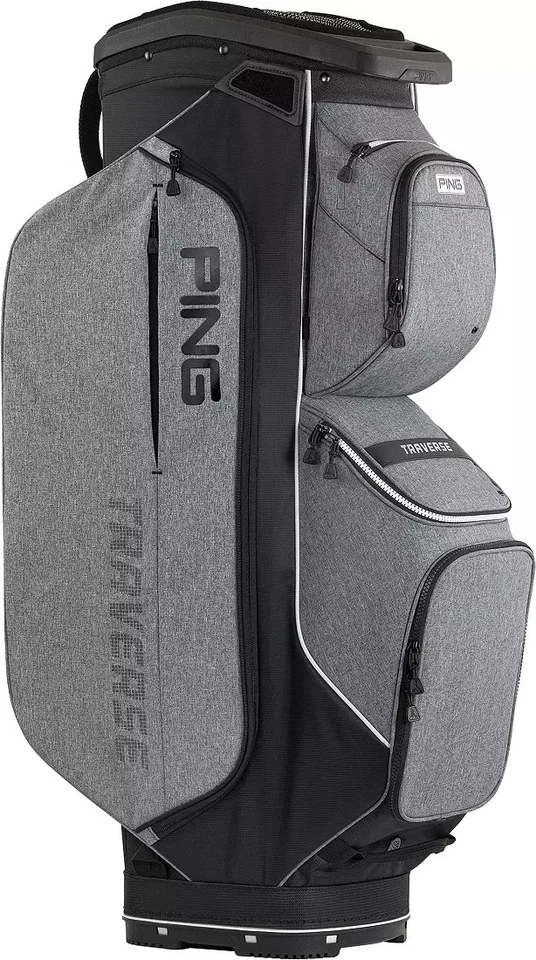 PING 2025 Traverse Cart Bag Color Electric Sunset, Heather Grey/Black, Black New - Image 4 of 4