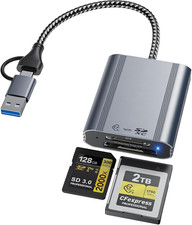 2IN1 Cfexpress Type B SD Card Reader USB3.2 10Gbps,Dual Slot Card Reader - USB