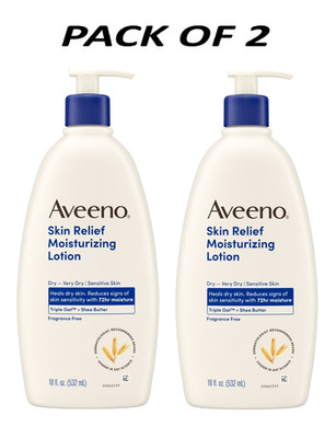 Aveeno Skin Relief Moisturizing Body and Hand Lotion for Dry Skin, PACK OF 2