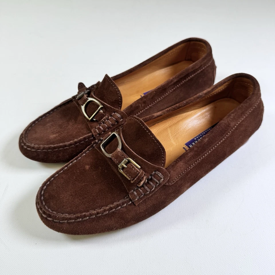 Ralph Lauren Colección "Dasita" Mocasines Zapatos Marrón Talla 8 B Hecho en Italia Mujer Foto 2 de 4