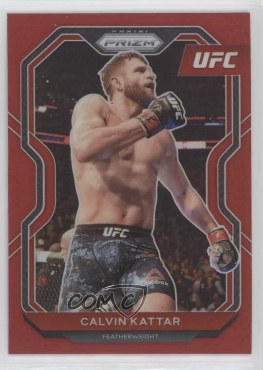 2021 Panini Prizm UFC Red Prizm 51/275 Calvin Kattar #58 nd3