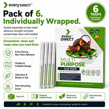 ED Multi-Purpose Glue Traps &ndash; 6 Pack Extra-Strong Adhesive | Flexible & Foldable