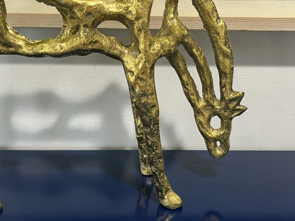 Diseño Cian Oro Ponder Caballo Pensativo Escultura Estatua Hierro 9099 Decoración del Hogar Foto 2 de 4
