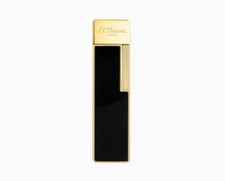 S.T. DUPONT Lighter Twiggy Flame Torch Flat Finish Gold And Black 030002