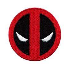 Deadpool Embroidered Iron On Patch Red & Black Superhero Badge