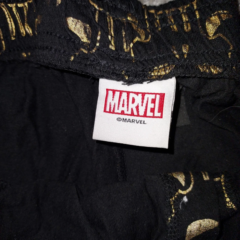 Marvel Mens Black & Gold Punisher Logo Sleep Pants Pajama Bottoms - Image 4 of 4