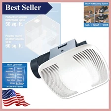 Snap-In Ceiling Mount Bathroom Fan 50 CFM - Durable High-Impact Design
