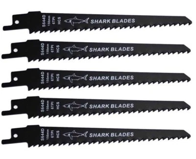 Shark Blades Reciprocating Saw Blades S644D Fast Clean Wood Cut Blades 5 x pack