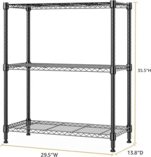 3 Tier Metal Wire Shelves Shelf Shelving Units 14"x 30"x 36" Kitchen Baker Racks