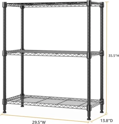 MZG 3-Tier Metal Wire Shelves Shelf Shelving Units 14"x 30"x 36" Kitchen Baker Racks