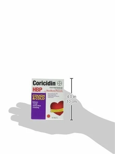 Coricidin HBP Cough and Cold Cough Suppressant Antihistamine Tablets 16 Count - Image 2 of 2