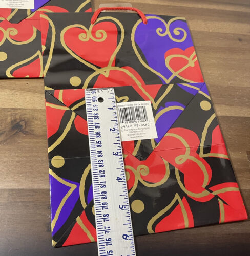 NWT 5 VINTAGE AMERICAN GREETINGS Hearts WIDE GIFT BAGS Valentine’s Poker Party - Picture 4 of 4