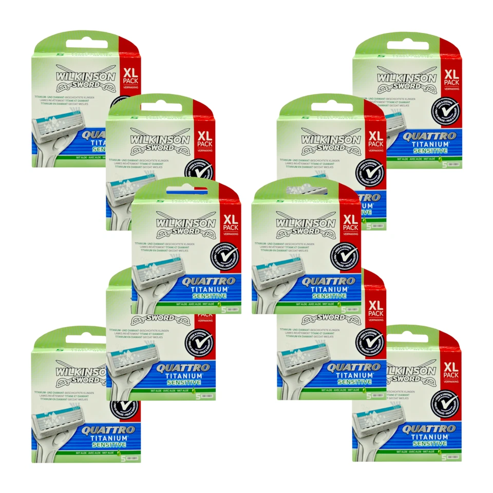 Wilkinson Sword Quattro Titanium Sensitive Rasierklingen 5-10-15-20-25-30-40-50