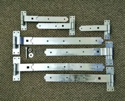 Schwerlast Haken und Band 8'' - 24'' gerade / gekröpft Tür Tor Scharniere verzinkt