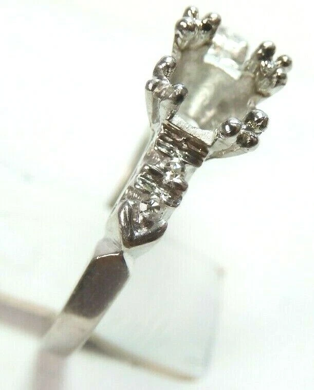 Antique Art Deco Mounting Setting Platinum Hold 5-5.5MM Ring Size 5.75 UK-L - Image 4 of 4