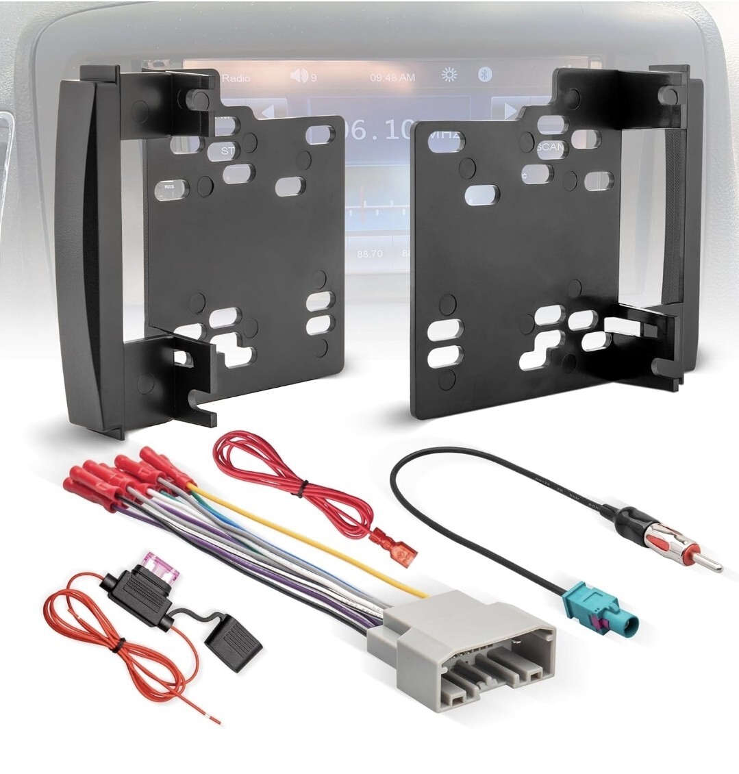 Double DIN Radio Installation Dash Wire Harness Kit Accessorie for Dodge/Chrysle