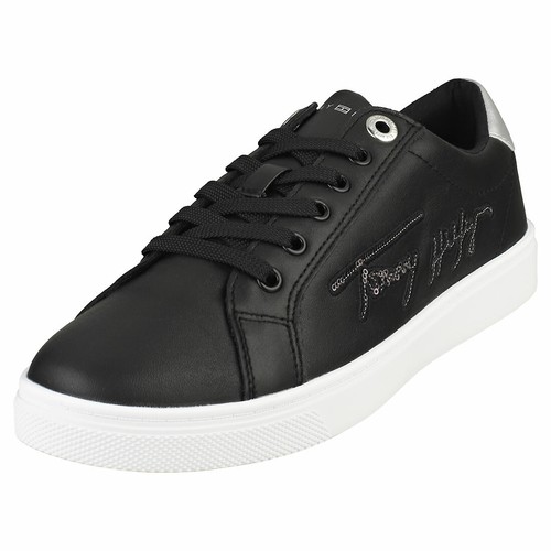 Black Leather Fashion Trainers | eBay