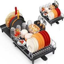 Expandable Dish Rack, Dish Drying Rack for Kitchen Counter, Foldable Dish Dry...