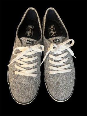 Keds Women's Kickstart Heather Grey Twill Sneaker Size 8.5 casual 