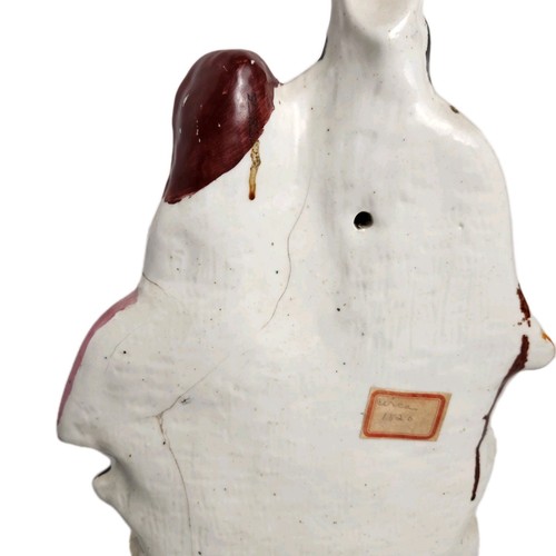 Large Antique Staffordshire Scottish Couple Flatback Figurine Bagpipes READ - Picture 10 of 11