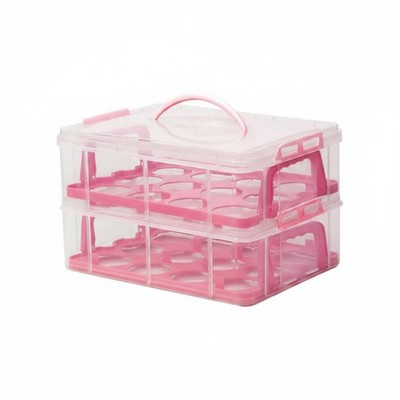 Stapelbare Cupcake Transportbox tragbar Kuchenbehälter mehrstöckig für Picknick