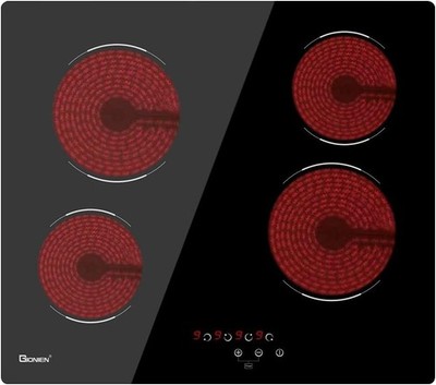 Electric Cooktop 24'',220V~240V Built-in 4 Burners Ceramic Cooktop with 24 inch.