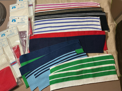 Lot of 20 Knit Rib Cotton Stretch Fabric Cuff Collar Neckline Sewing Trim