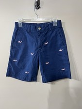 Vineyard Vines Men's Shorts 28 Navy Blue USA Flag Whale Logo Style Cotton